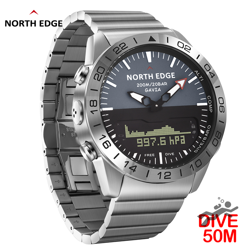 NORTH EDGE Mens Dive Watch Mil - Altimeter Compass Watch review and price