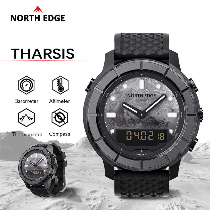 NORTH EDGE THARSIS Men Carbon  - Altimeter Compass Watch review and price