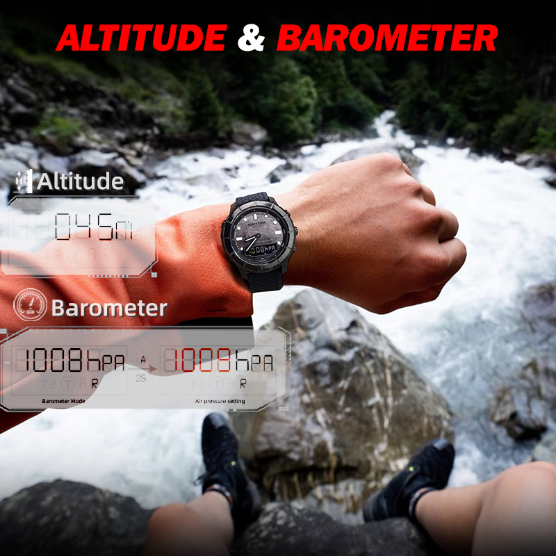 NORTH EDGE THARSIS Men Carbon  - Altimeter Compass Watch review and price
