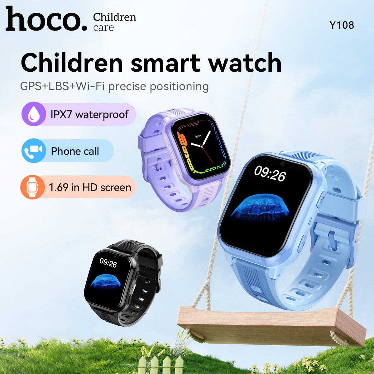 HOCO Y108 1.69inch HD LCD Curv - Smartwatch Watches For Kid Boy review and price
